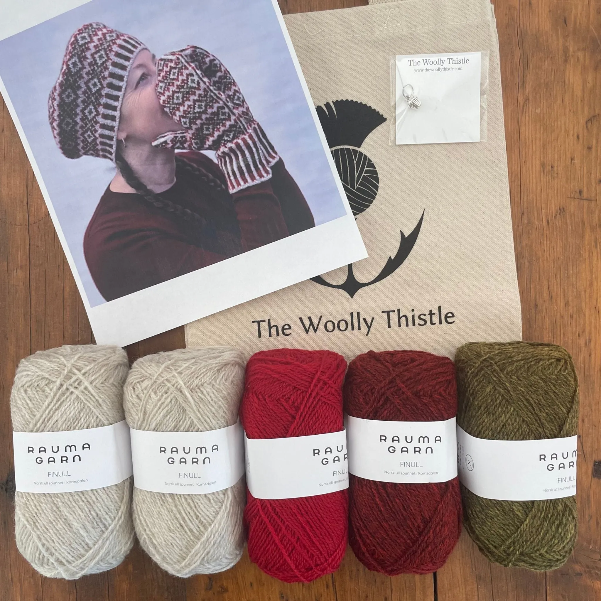 Rhus Hat, Cowl, and Mittens by Virginia Sattler-Reimer in Finullgarn