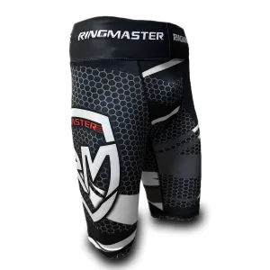 RingMaster Sports Warrior Series Compression Shorts Black White