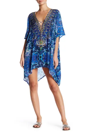 Short Kaftan Coverup in Purple