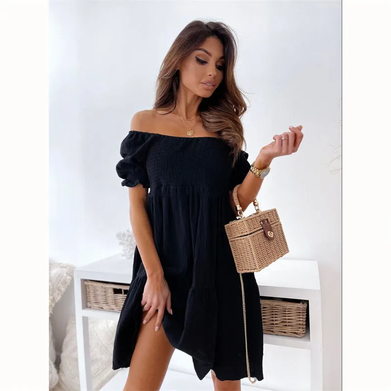 Short Skirt Women's Summer Backless Off-shoulder Long Dress