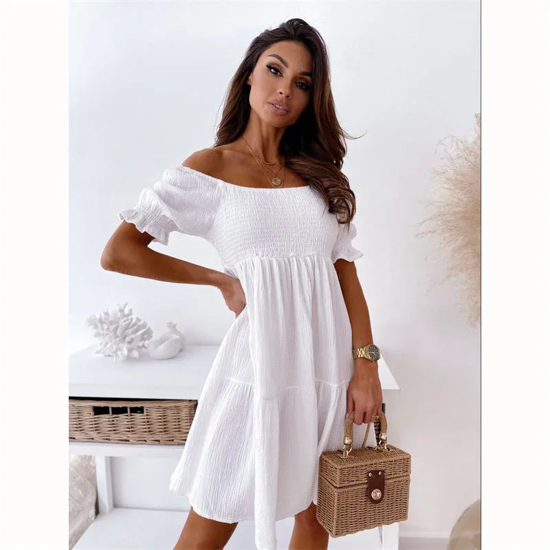 Short Skirt Women's Summer Backless Off-shoulder Long Dress
