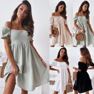 Short Skirt Women's Summer Backless Off-shoulder Long Dress