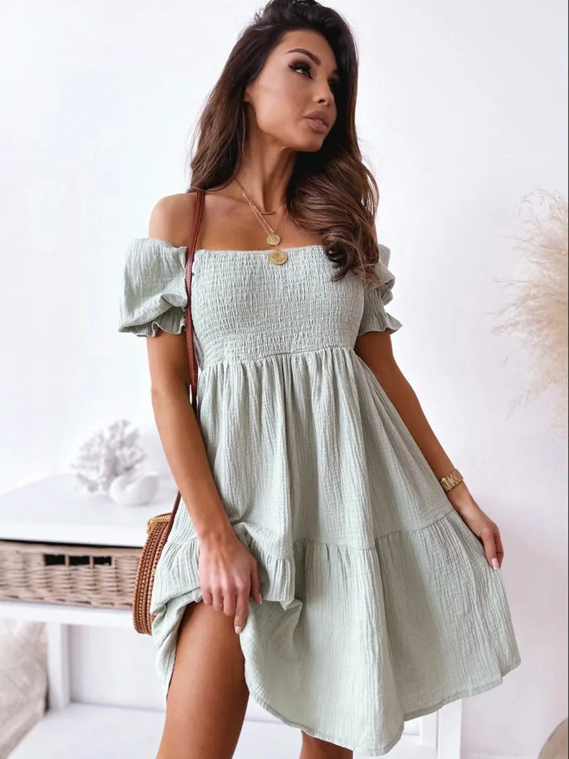Short Skirt Women's Summer Backless Off-shoulder Long Dress