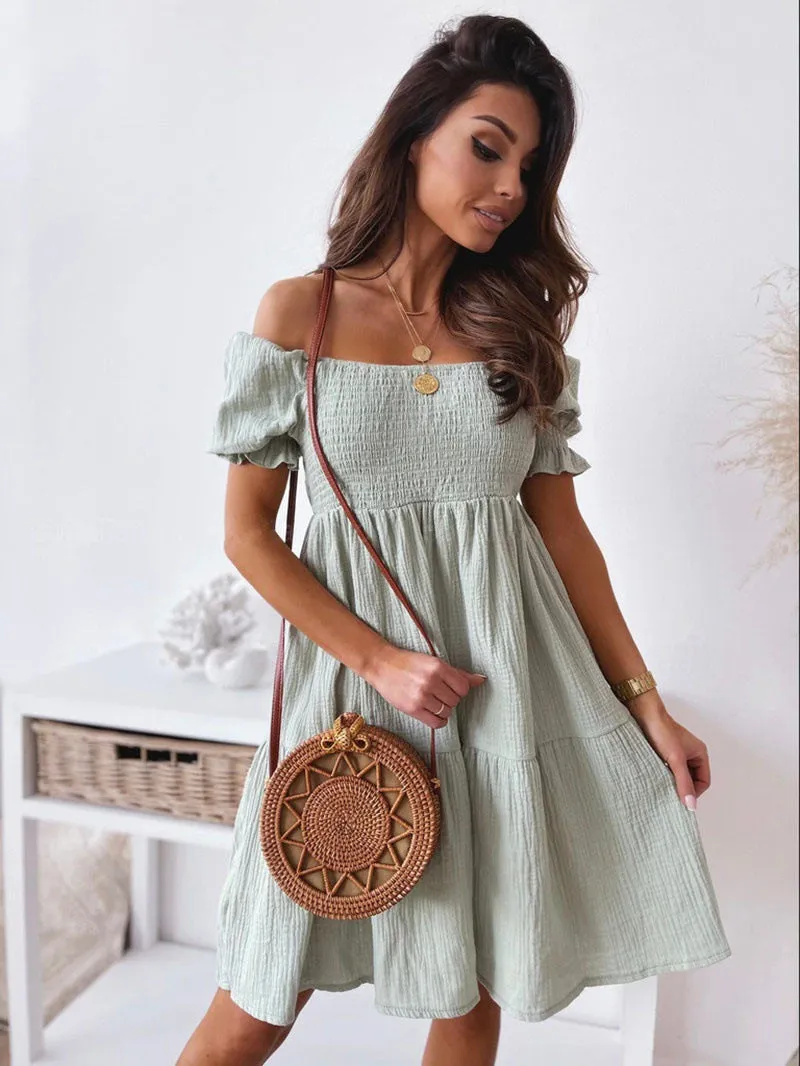 Short Skirt Women's Summer Backless Off-shoulder Long Dress