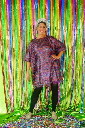 Sparkles Tinsel Hair Mini Kaftan Party Colourful Rainbow
