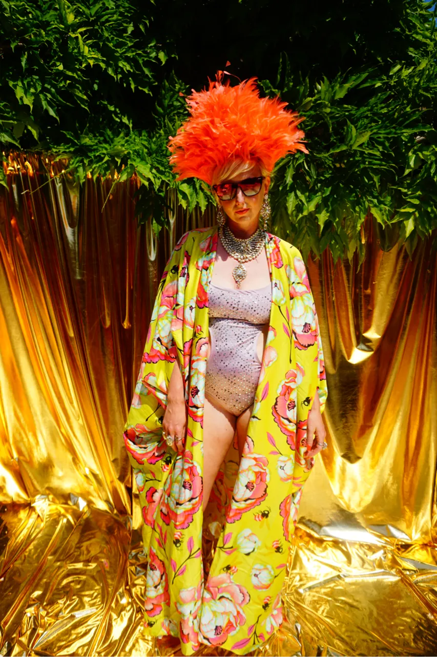 Summer Floral Sateen Cotton Kaftan Gown / Kimono Robe