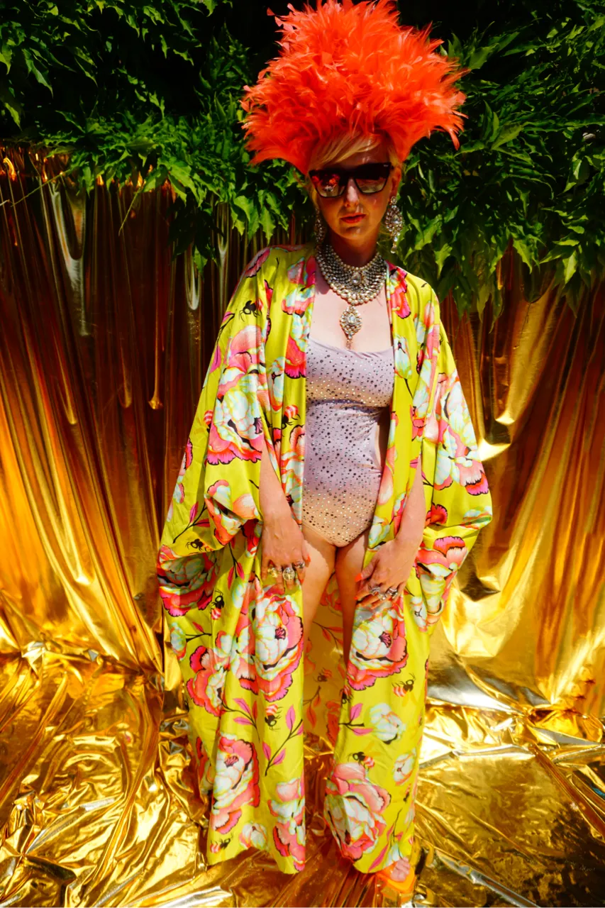 Summer Floral Sateen Cotton Kaftan Gown / Kimono Robe