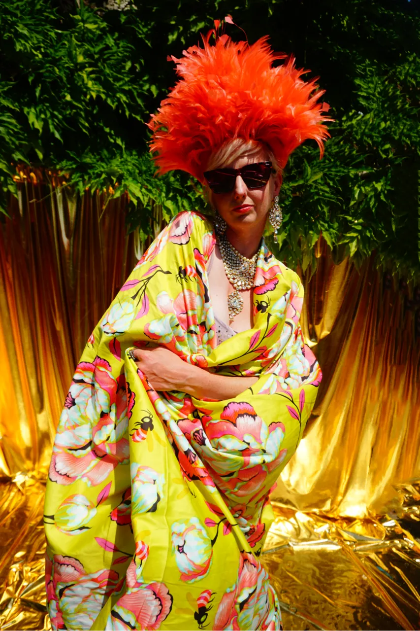 Summer Floral Sateen Cotton Kaftan Gown / Kimono Robe