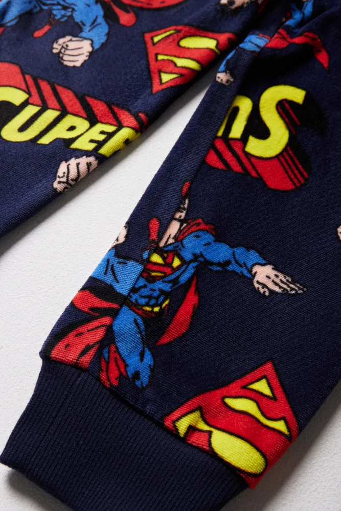 Superman Long Sleeve Pyjamas Navy