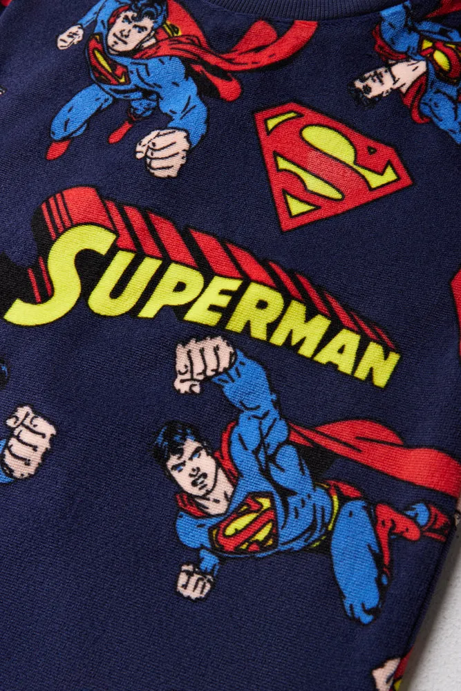 Superman Long Sleeve Pyjamas Navy