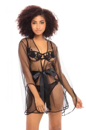 Sydney Tulle Robe - Black -