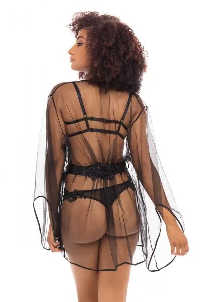 Sydney Tulle Robe - Black -