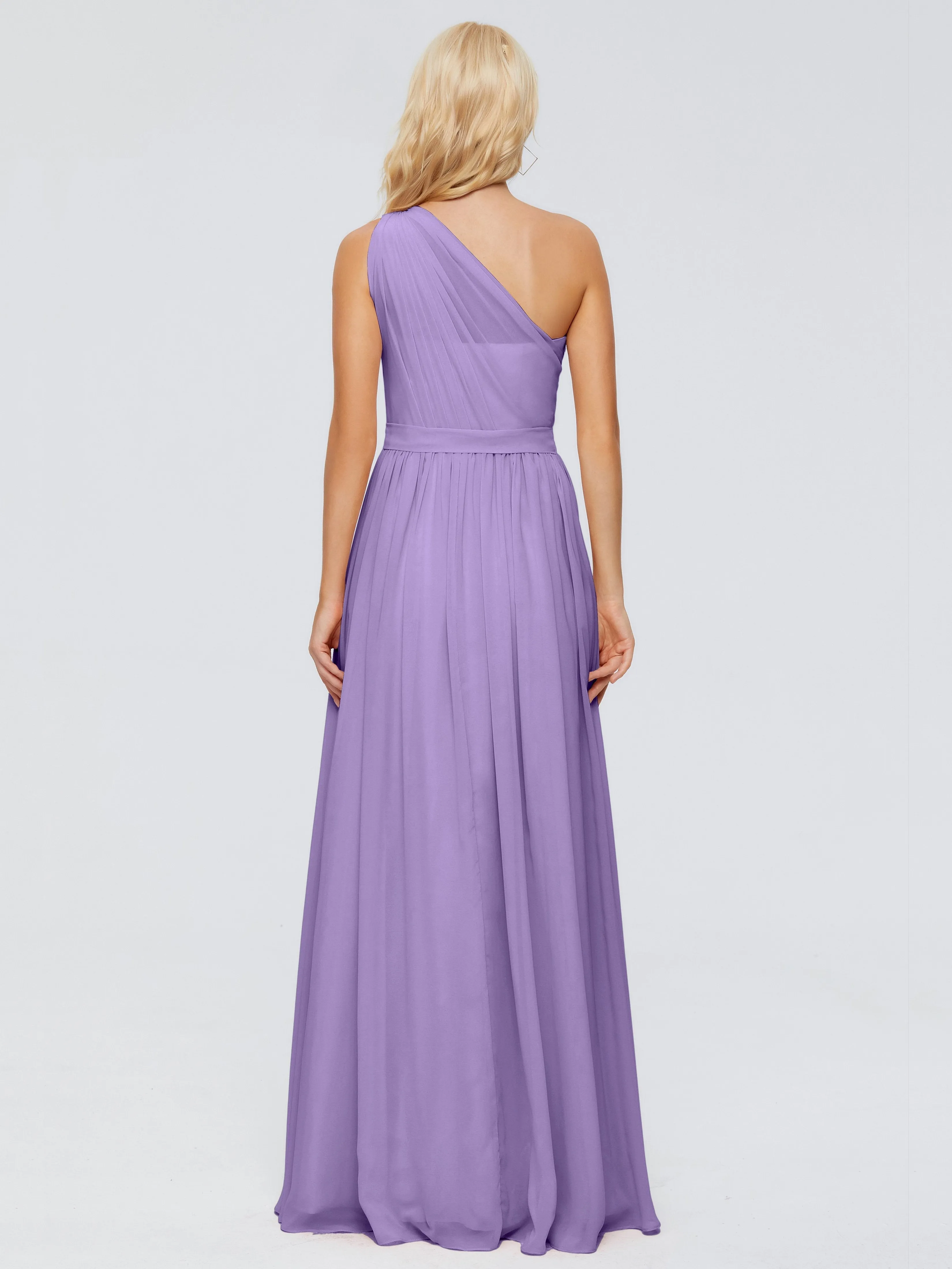 Tahiti Purple Bridesmaid Dresses Arabella One Shoulder Sash Bridesmaid Dresses