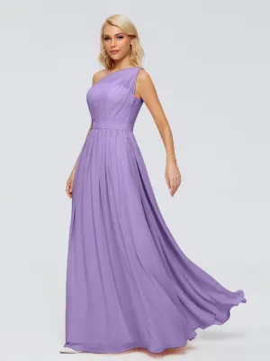 Tahiti Purple Bridesmaid Dresses Arabella One Shoulder Sash Bridesmaid Dresses