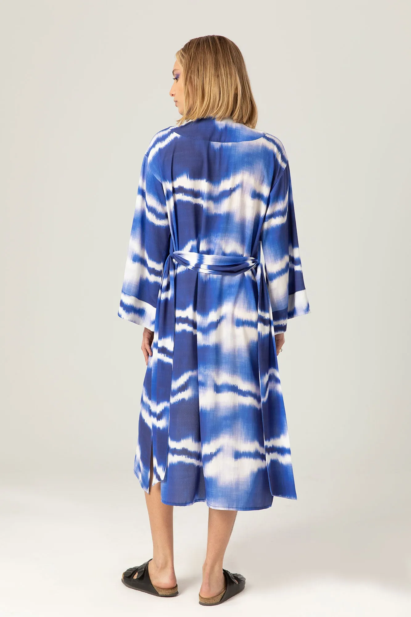 The Sun Kaftan | Blue and white tie dye
