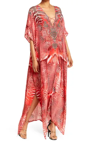 Top Trending Leopard Print Red Kaftan As Seen on Kyle Richards