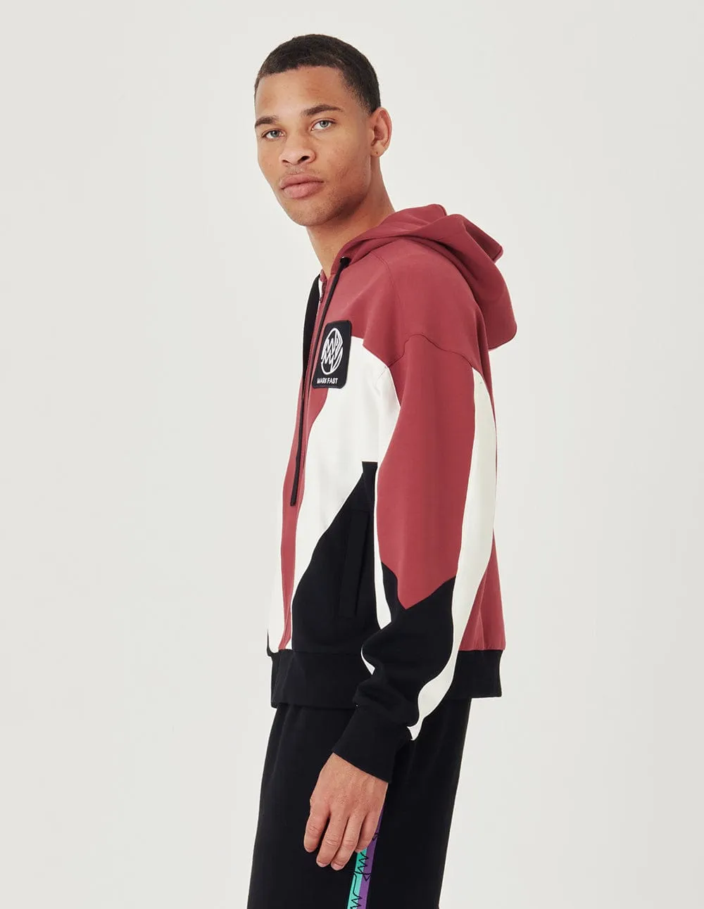 Unisex Hooded Colour-Block Casual Jacket