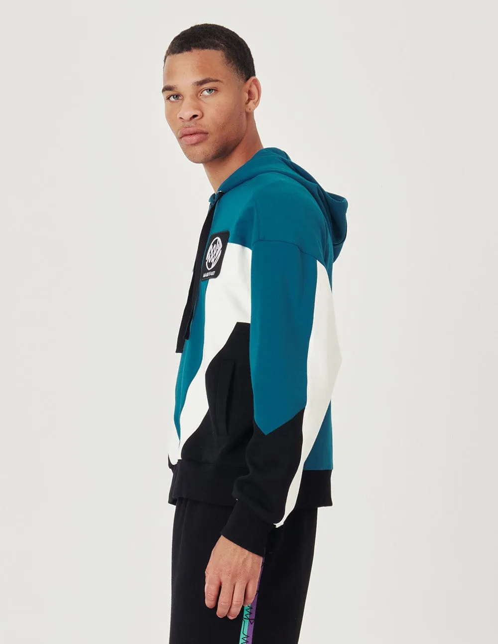 Unisex Hooded Colour-Block Casual Jacket