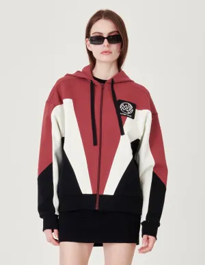 Unisex Hooded Colour-Block Casual Jacket
