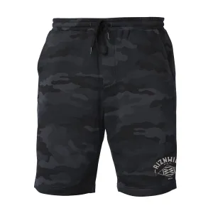 VENTURE MENS MIDWEIGHT FLEECE SHORTS IN BLACK CAMO