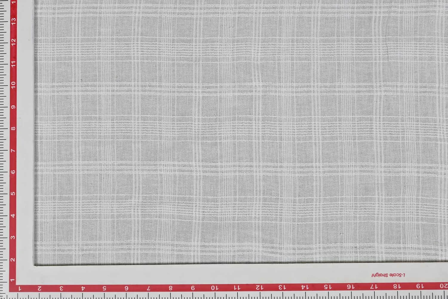 White Checks Cotton Crepe Fabric