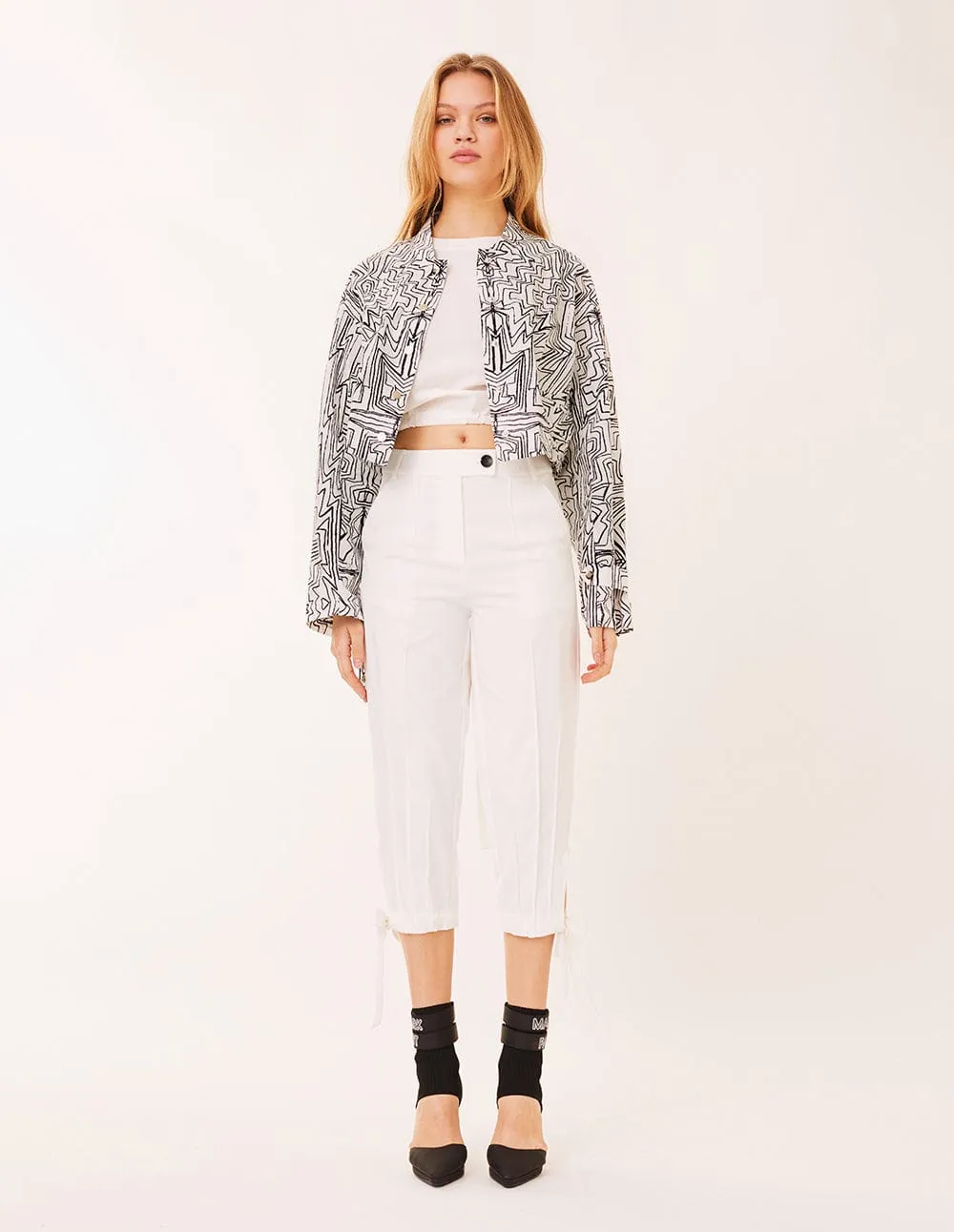 Women Graffiti Printed Baseball Jacket