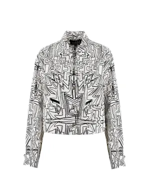 Women Graffiti Printed Baseball Jacket