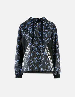 Women Printed Hooded Half-Zip Windbreaker