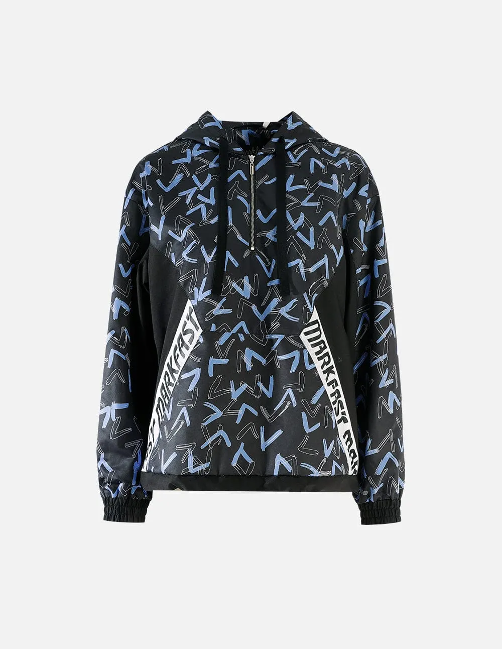 Women Printed Hooded Half-Zip Windbreaker
