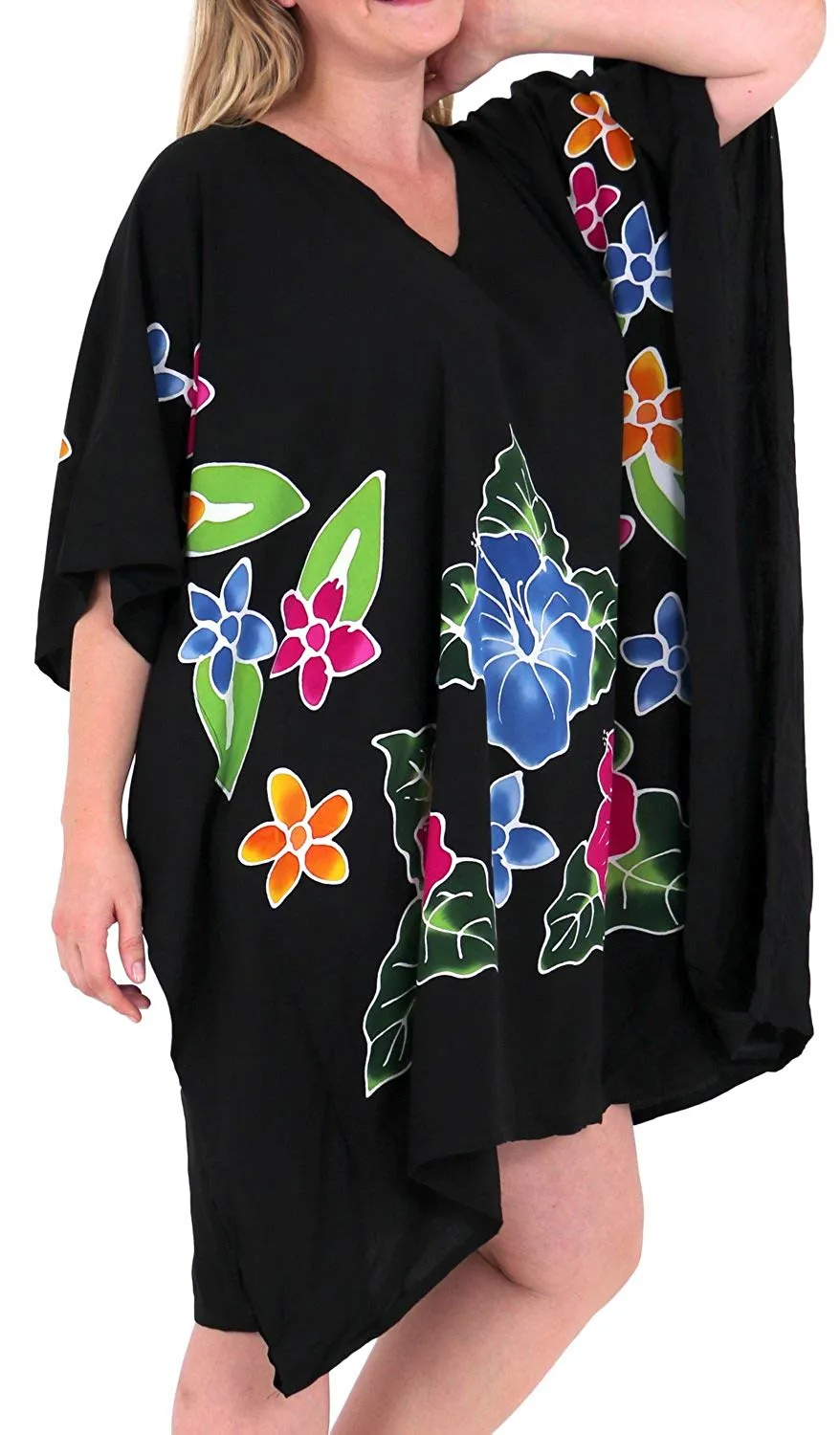 Women's Beachwear Evening Plus Size Blouse Loose Casual Cover ups Dresses Black